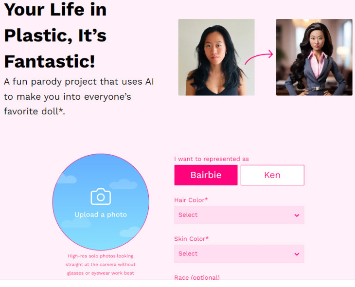 Ezen az oldalon kipróbálhatod hogy néznél ki Barbie babaként vagy Ken-ként!