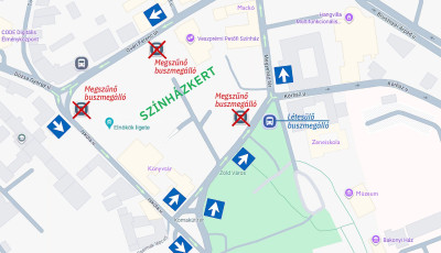 Megfordul a k&ouml;zleked&eacute;si rend - J&uacute;liust&oacute;l &aacute;talakul a k&ouml;zleked&eacute;s a veszpr&eacute;mi Petőfi Sz&iacute;nh&aacute;z k&ouml;rny&eacute;k&eacute;n