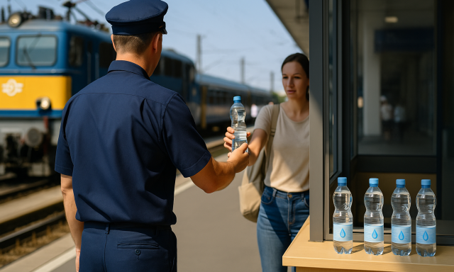 Iszonyat forr&oacute;s&aacute;g lesz, ma is vizet oszt a M&Aacute;V az &aacute;llom&aacute;sokon
