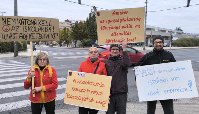 Ez&uacute;ttal is a buszp&aacute;lyaudvar előtt demonstr&aacute;ltak a zebraszerd&aacute;z&oacute;k