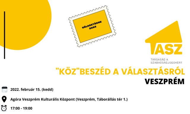 Az &aacute;prilisi v&aacute;laszt&aacute;sokr&oacute;l tart jogi ismertetőt a TASZ Veszpr&eacute;mben