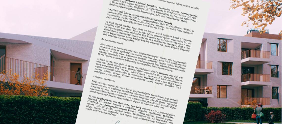 1744 n&eacute;gyzetm&eacute;ternyi belv&aacute;rosi ter&uuml;letet adott el 80 milli&oacute; forint&eacute;rt a VKSZ a VEM&Eacute;V-SZER-nek 2020-ban