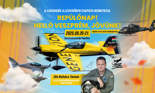 H&eacute;tv&eacute;g&eacute;n ir&aacute;ny a szentkir&aacute;lyszabadjai rept&eacute;r - Rep&uuml;lős &eacute;lm&eacute;nyekkel, gyerekprogramokkal v&aacute;r a Veszpr&eacute;mi Rep&uuml;lőnap!