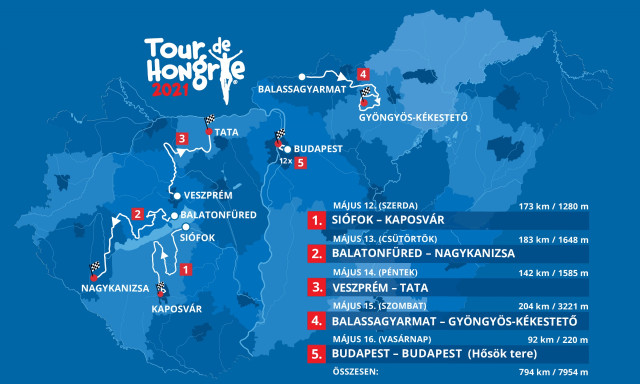Szerd&aacute;n rajtol a Tour de Hongrie &ndash; Mutatjuk a Veszpr&eacute;m megy&eacute;t &eacute;rintő lez&aacute;r&aacute;sokat