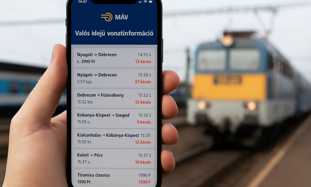 &Uacute;jra lehet val&oacute;s időben k&ouml;vetni a vonatok k&eacute;s&eacute;s&eacute;t a M&Aacute;V saj&aacute;t fejleszt&eacute;sű appj&aacute;val