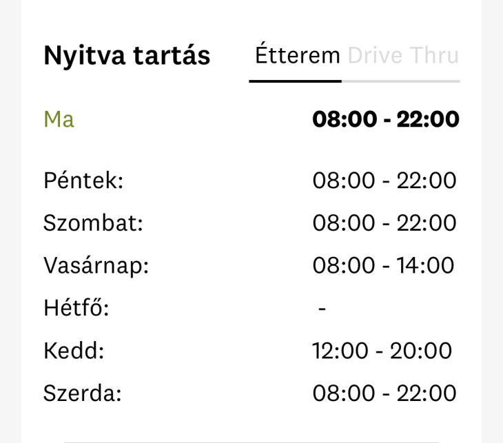 A veszprémi KFC nyitvatartása a karácsonyi időszakban.