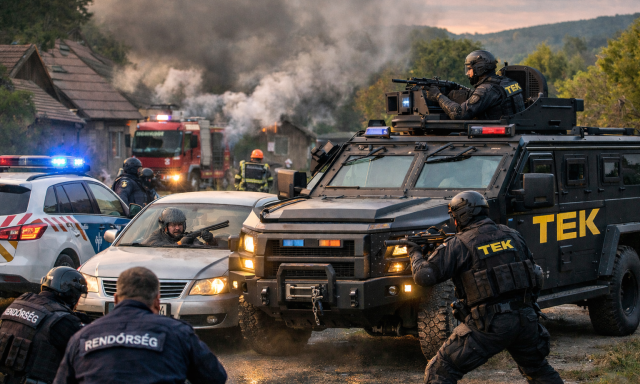 L&ouml;v&ouml;ld&ouml;z&eacute;s volt Balatonszepezden: p&aacute;nc&eacute;lozott j&aacute;rművel, akci&oacute;filmbe illően kaptak el egy f&eacute;rfit a TEK-esek