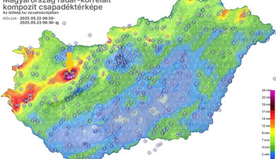 A Bakonyban esett az elm&uacute;lt 24 &oacute;r&aacute;ban a legt&ouml;bb csapad&eacute;k