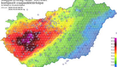 K&ouml;zel egy havi eső esett a Dun&aacute;nt&uacute;lon