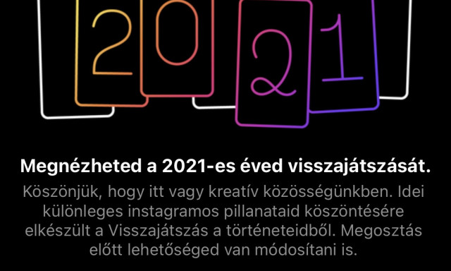 Itt az Insta &eacute;v&ouml;sszes&iacute;tője, a t&ouml;rt&eacute;neteidből gy&uacute;rhatod &ouml;ssze