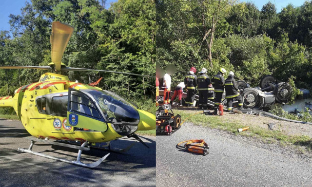 Sz&ouml;rnyű baleset a Nosztorin - Betonkeverő al&aacute; szorult a sofőr