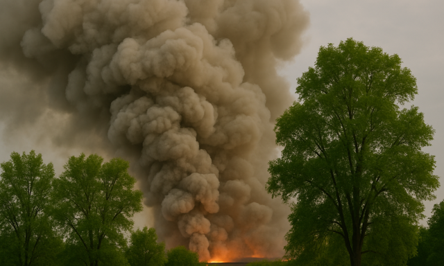 Tűz volt egy telephelyen Veszpr&eacute;mben