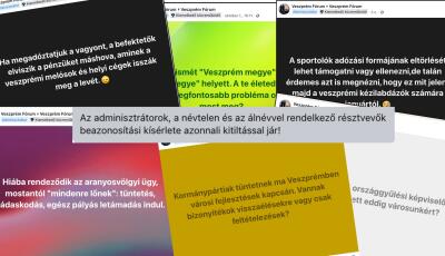 Napi abszurd: aki meg akarja tudni, kik az adminok a Veszpr&eacute;m F&oacute;rumban, azt kitiltj&aacute;k
