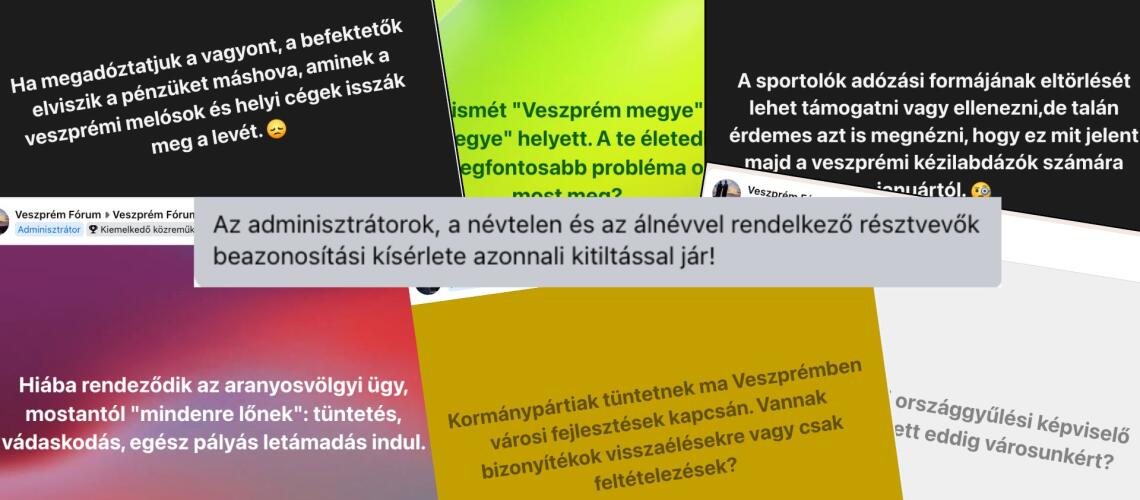 Napi abszurd: aki meg akarja tudni, kik az adminok a Veszpr&eacute;m F&oacute;rumban, azt kitiltj&aacute;k