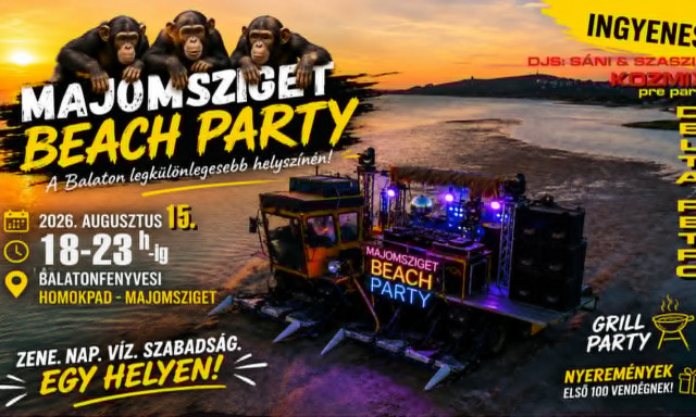 Majomsziget: Bulit szerveznek a Balaton n&eacute;pszerű homokpadj&aacute;ra