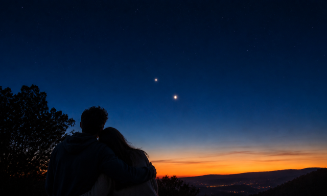Ritka l&aacute;tv&aacute;ny v&aacute;r az esti &eacute;gbolton: egy&uuml;tt ragyog a V&eacute;nusz &eacute;s a Jupiter, &eacute;rdemes lesz figyelni