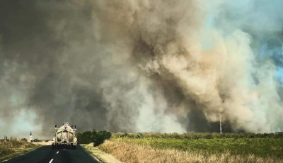 250 hekt&aacute;ron mintegy 250 tűzolt&oacute; k&uuml;zd&ouml;tt Cs&ouml;nge t&eacute;rs&eacute;g&eacute;ben a l&aacute;ngokkal