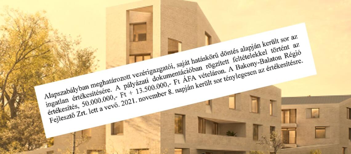50 milli&oacute;&eacute;rt adott el n&eacute;gy ingatlant, &ouml;sszesen 917 n&eacute;gyzetm&eacute;teres ter&uuml;leten a VKSZ volt vez&eacute;rigazgat&oacute;ja a Bakony-Balaton R&eacute;gi&oacute; Zrt.-nek