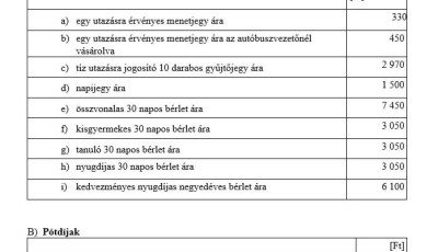 V-busz: Felterjesztették az új díjszabást