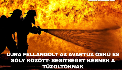 &Uacute;jra fell&aacute;ngolt az avartűz &Ouml;sk&uuml; &eacute;s S&oacute;ly k&ouml;z&ouml;tt- Seg&iacute;ts&eacute;get k&eacute;rnek a tűzolt&oacute;knak